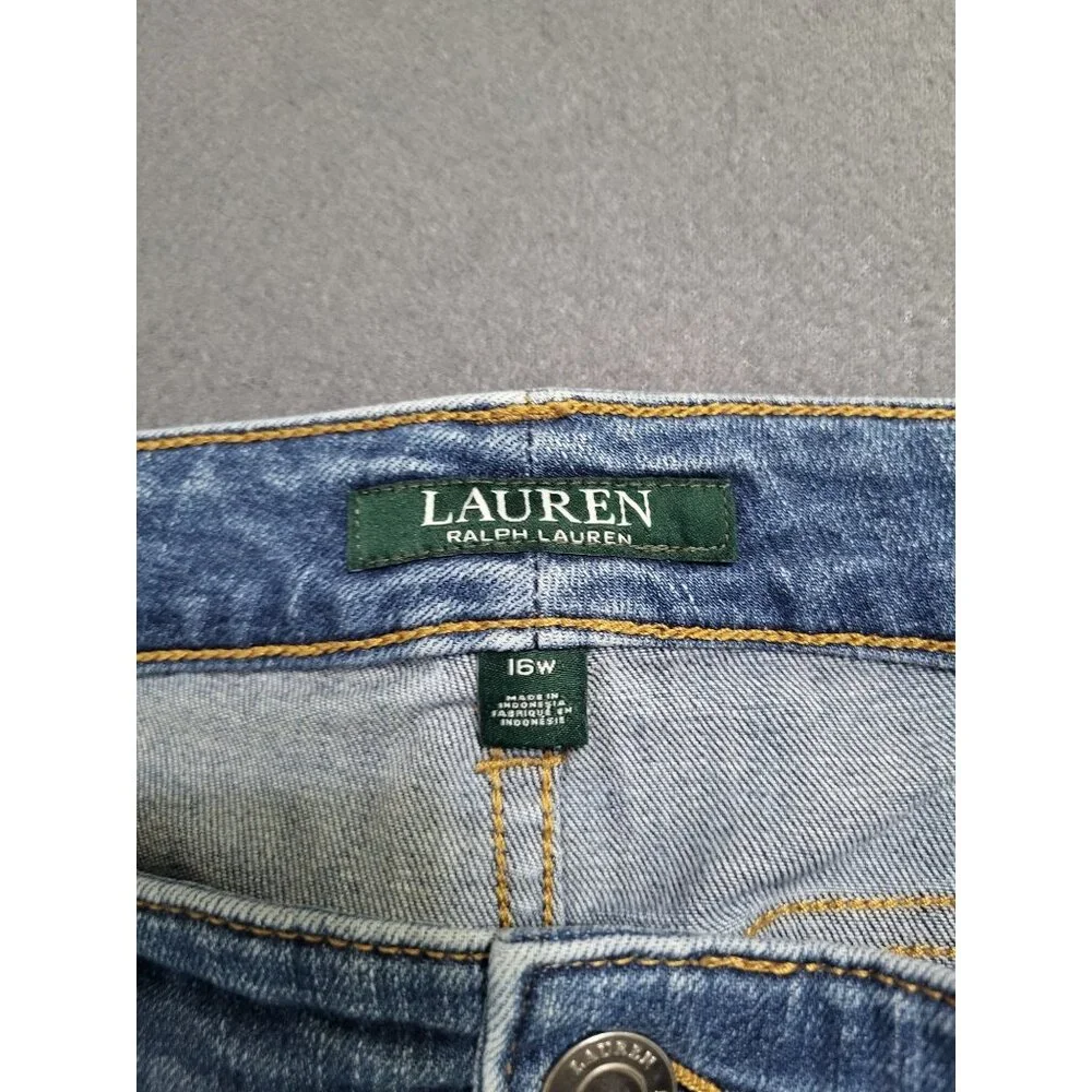 LAUREN RALPH LAUREN Women's SZ 16W Premier Straight Denim Jeans Classic - Picture 3 of 10